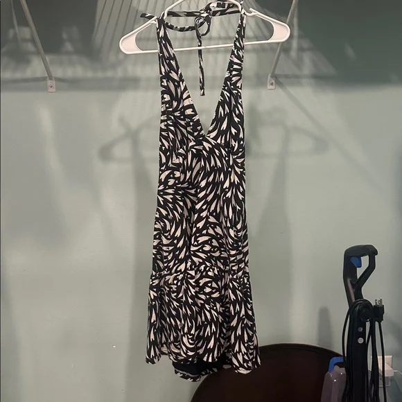 NWT Free People Black and White Halter Dress - Picture 2 of 7